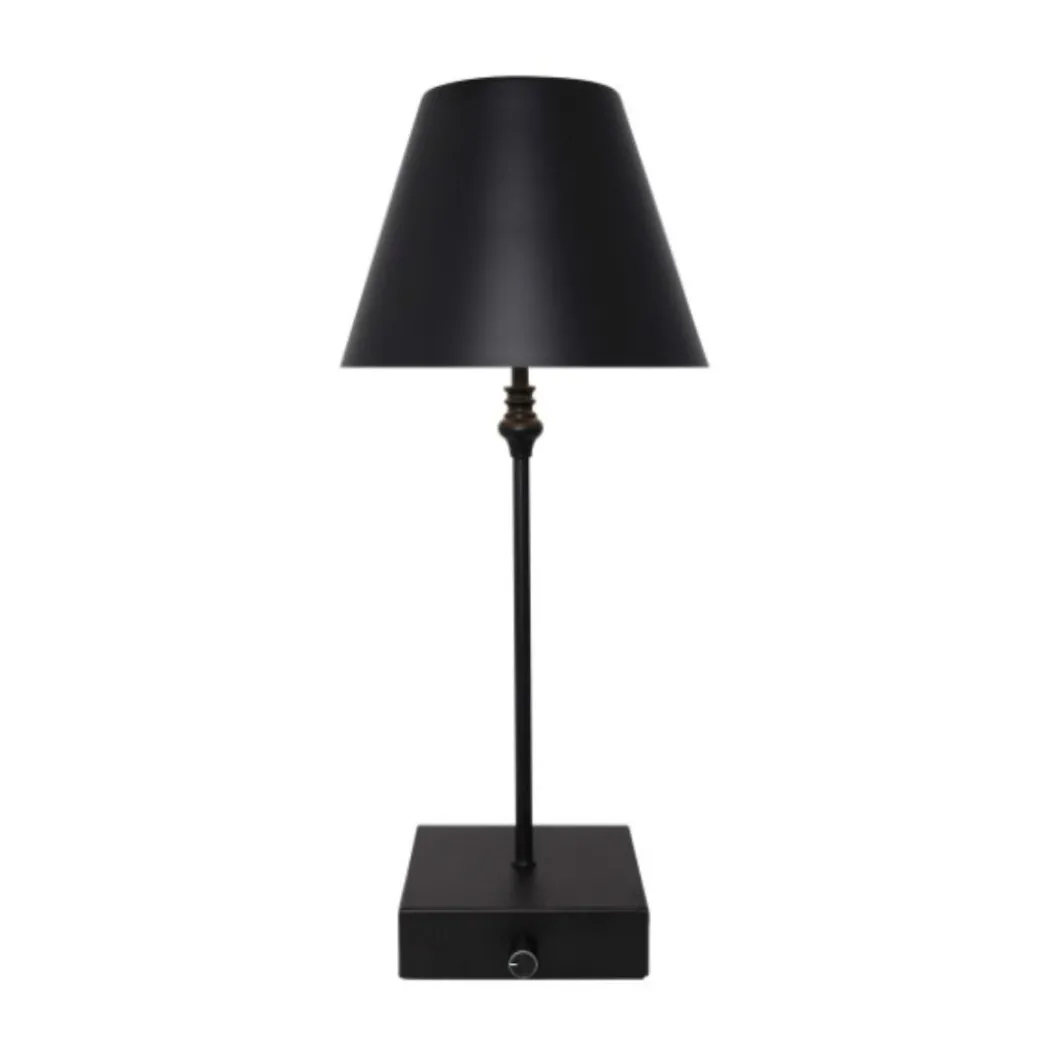 Lustre Black LED Rechargeable Table Lamp