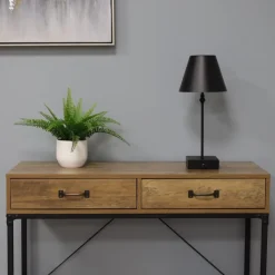 Lustre Black LED Rechargeable Table Lamp