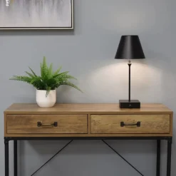 Lustre Black LED Rechargeable Table Lamp