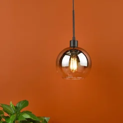 Lycia Black & Ombre Glass Pendant Ceiling Light