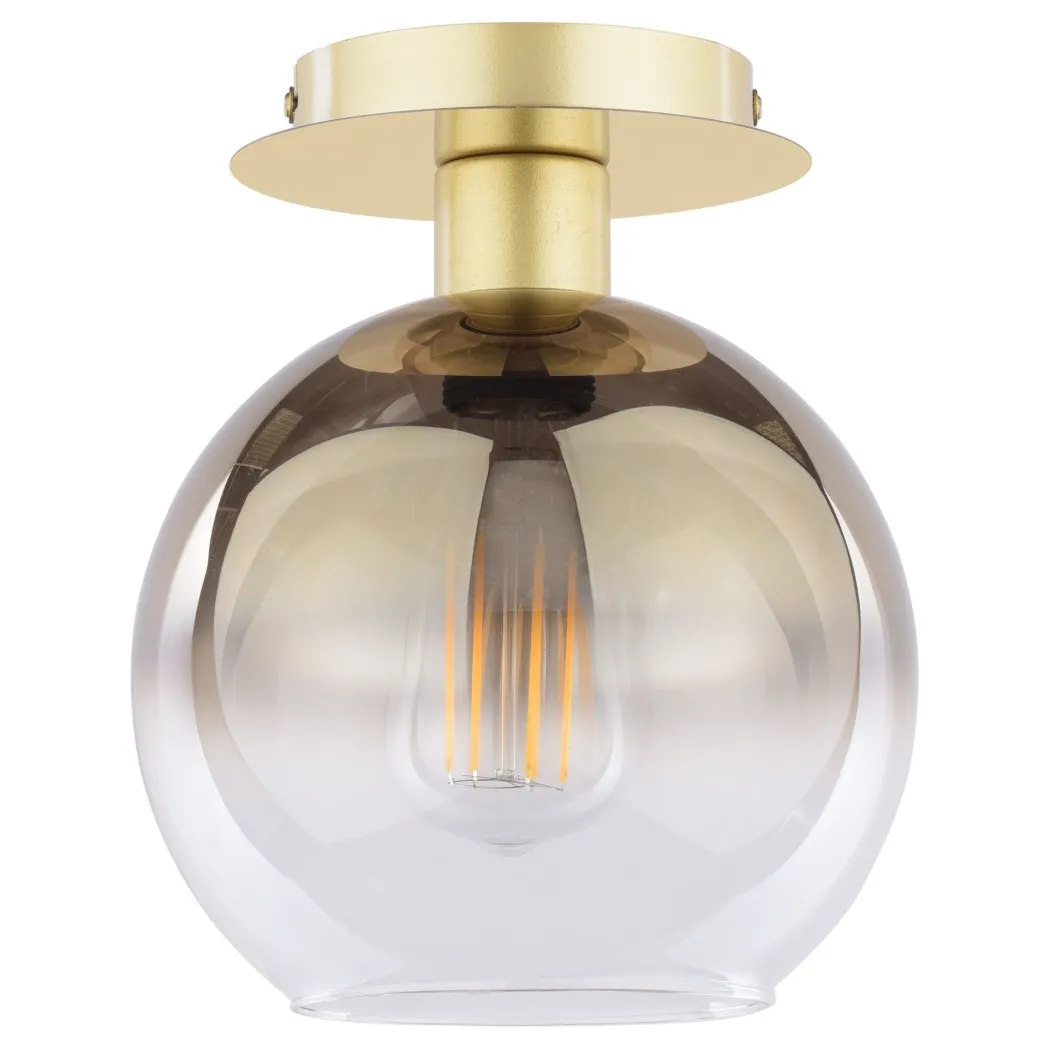 Lycia Gold & Ombre Glass Flush Ceiling Light