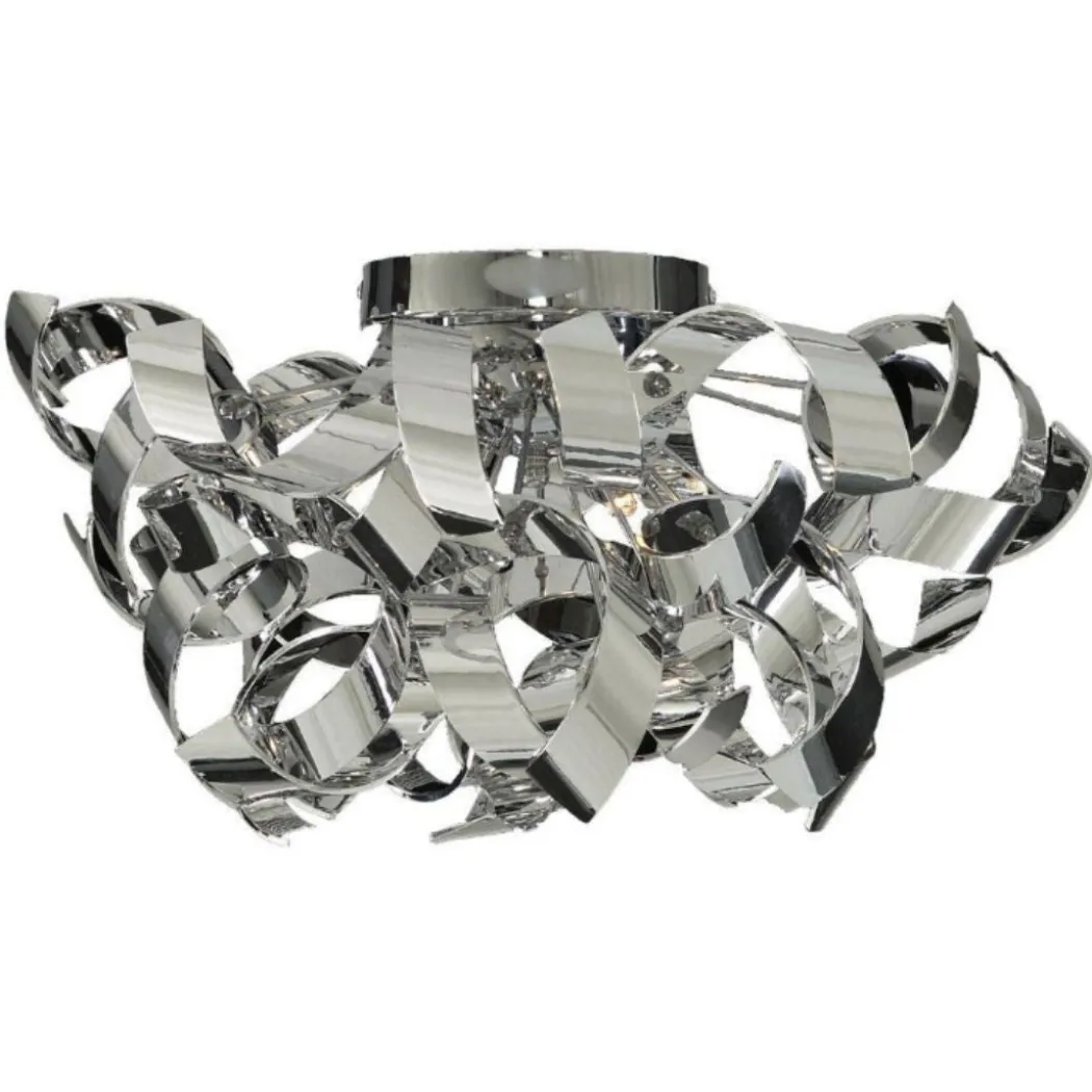 Lyndsay 3 Light Semi Flush Ceiling Light Chrome