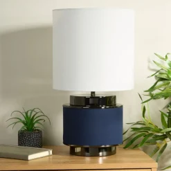 Marriot Navy & Black Nickel Table Lamp