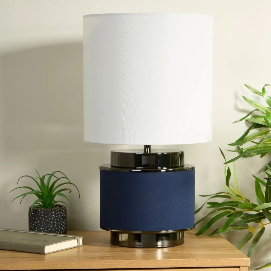 Marriot Navy & Black Nickel Table Lamp
