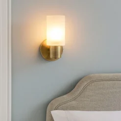Maya 1-Light Antique Brass Wall Light