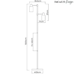 Maya 2-Light Antique Brass Floor Lamp