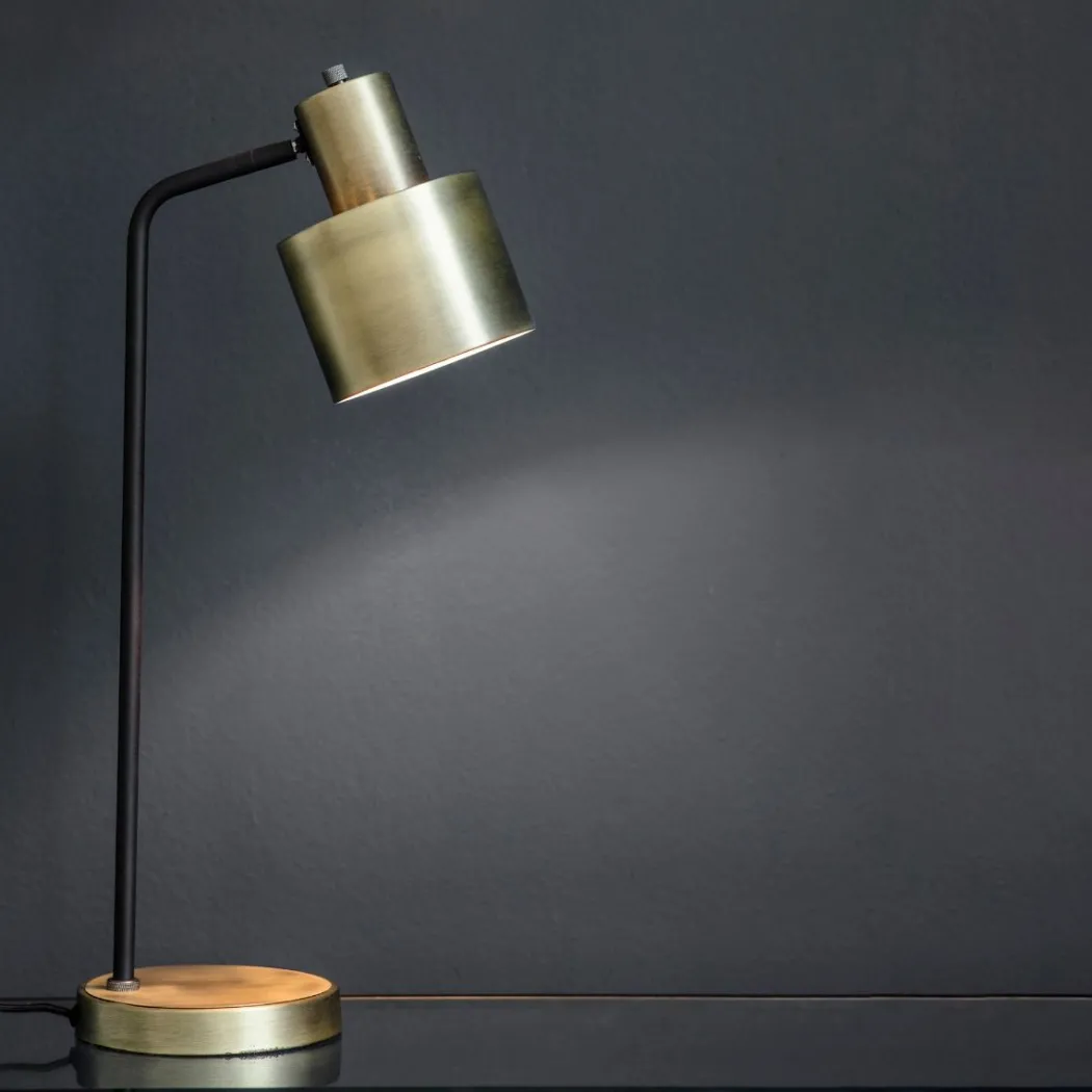 Mayfield Antique Brass & Black Desk Table Lamp