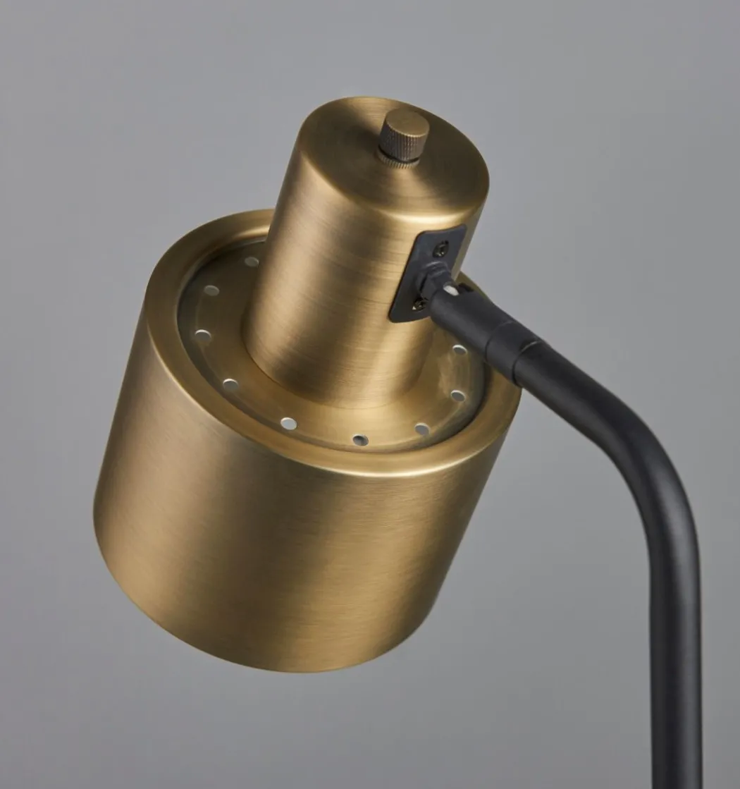Mayfield Antique Brass & Black Desk Table Lamp