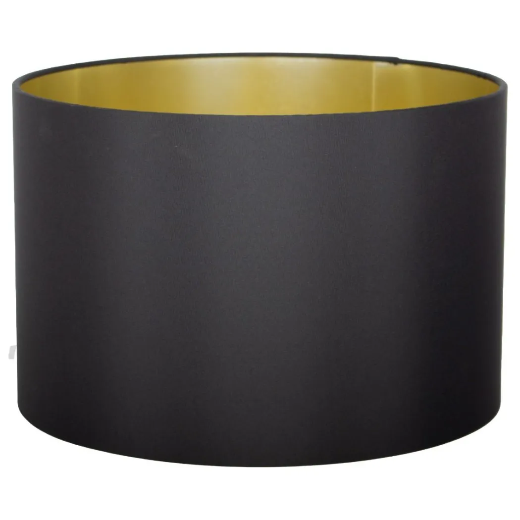 Metallic 40cm Black Silk Light Shade with Gold Card Lining