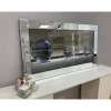 Metallic Silver Liquid Art with Mirrored Frame 67x117cm