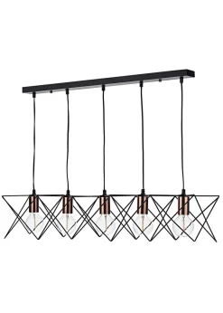 Midi 5 Light Bar Pendant Black