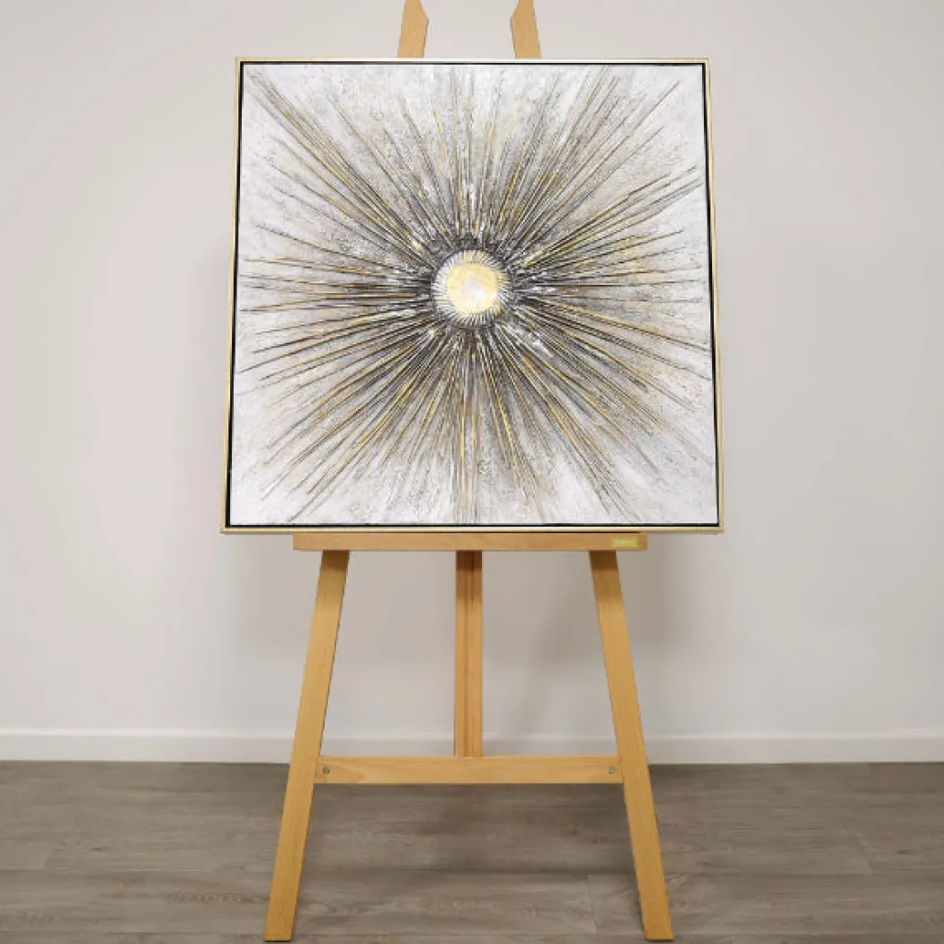 Moonrays Gold Cavas With Gold Frame 80x80cm