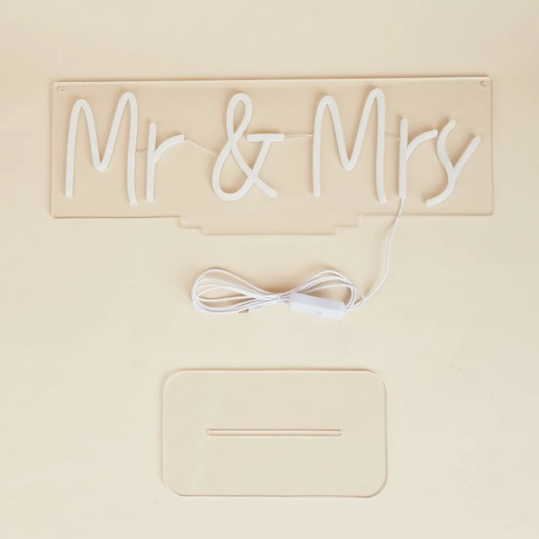 Mr & Mrs White LED Neon Sign