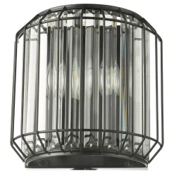 Naeva Matte Black and Crystal Wall Light