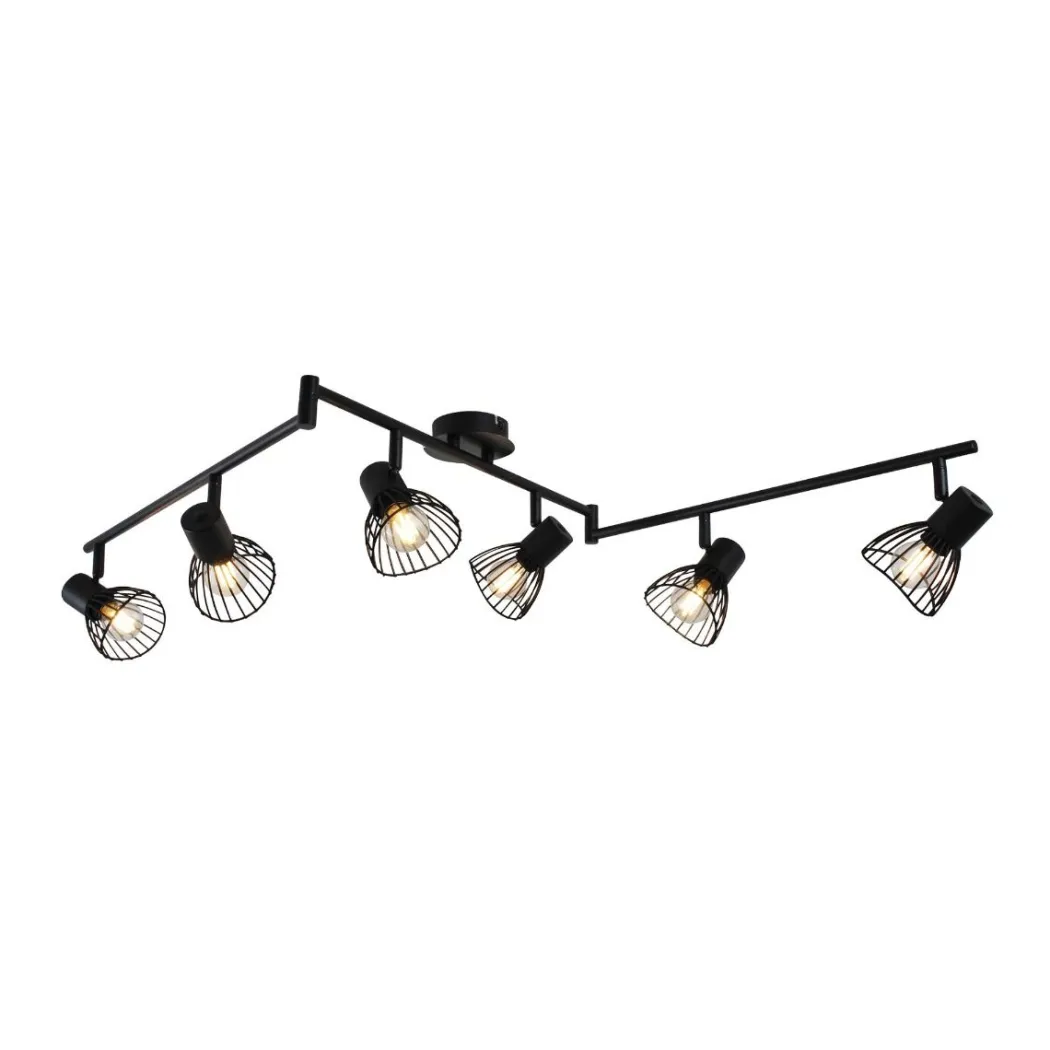 Narciso 6 Light Split Bar Black Ceiling Light