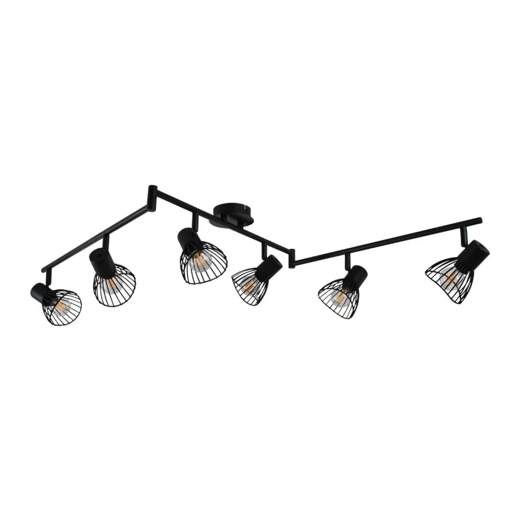 Narciso 6 Light Split Bar Black Ceiling Light