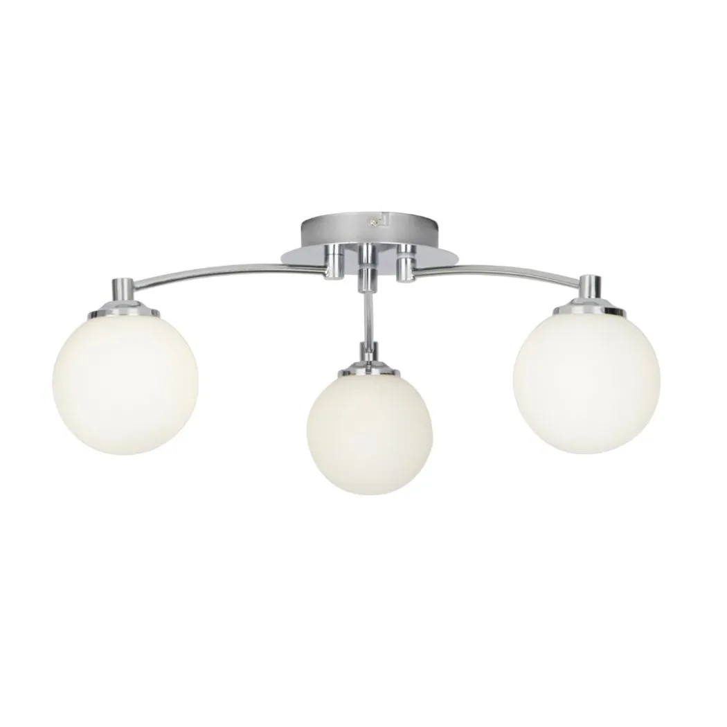 Navarro 3 Light Chrome Semi Flush Ceiling Light