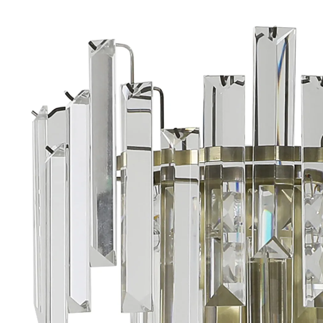 Onega Antique Brass & Glass Crystal Wall Light