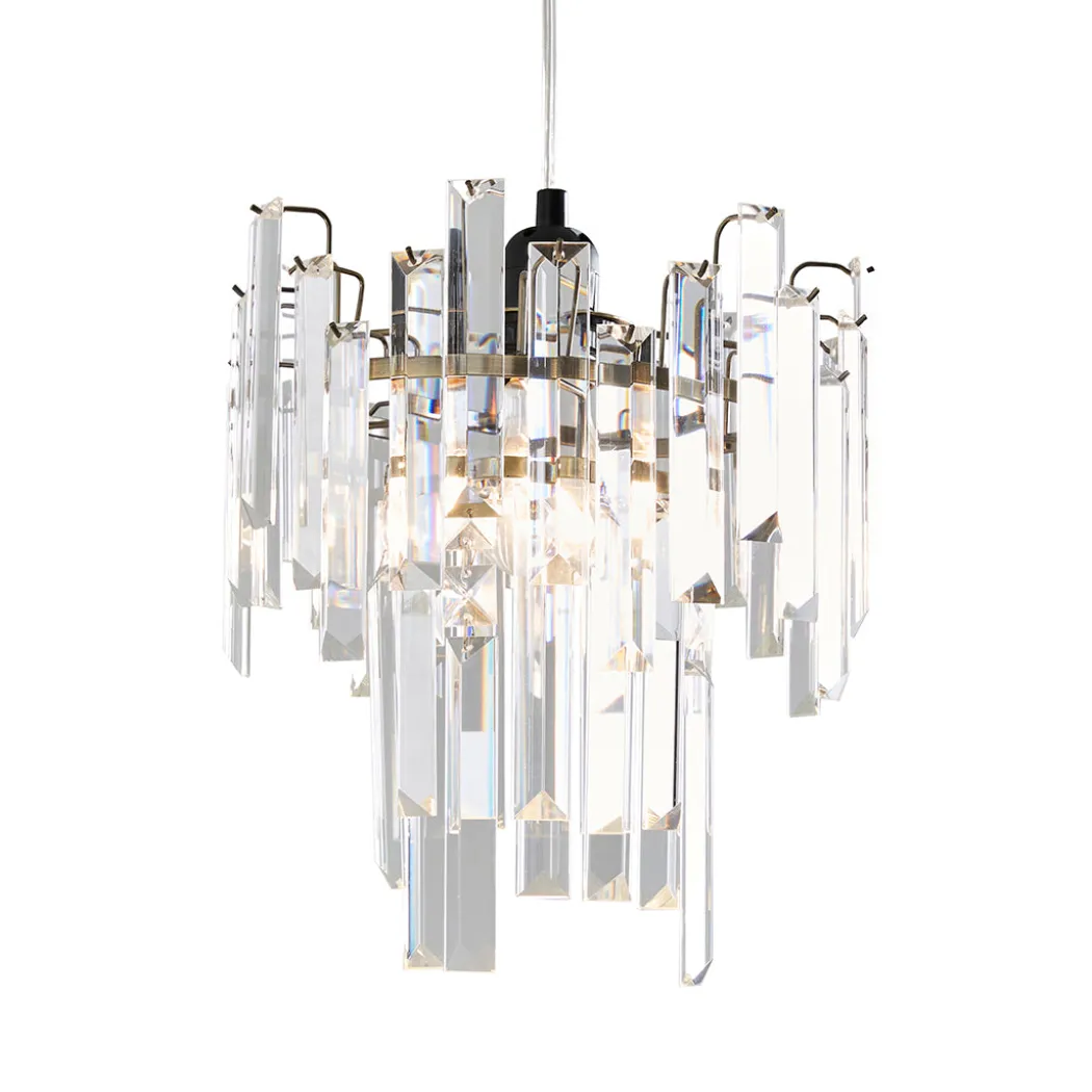 Onega Antique Brass & Glass Easy Fit Pendant Shade