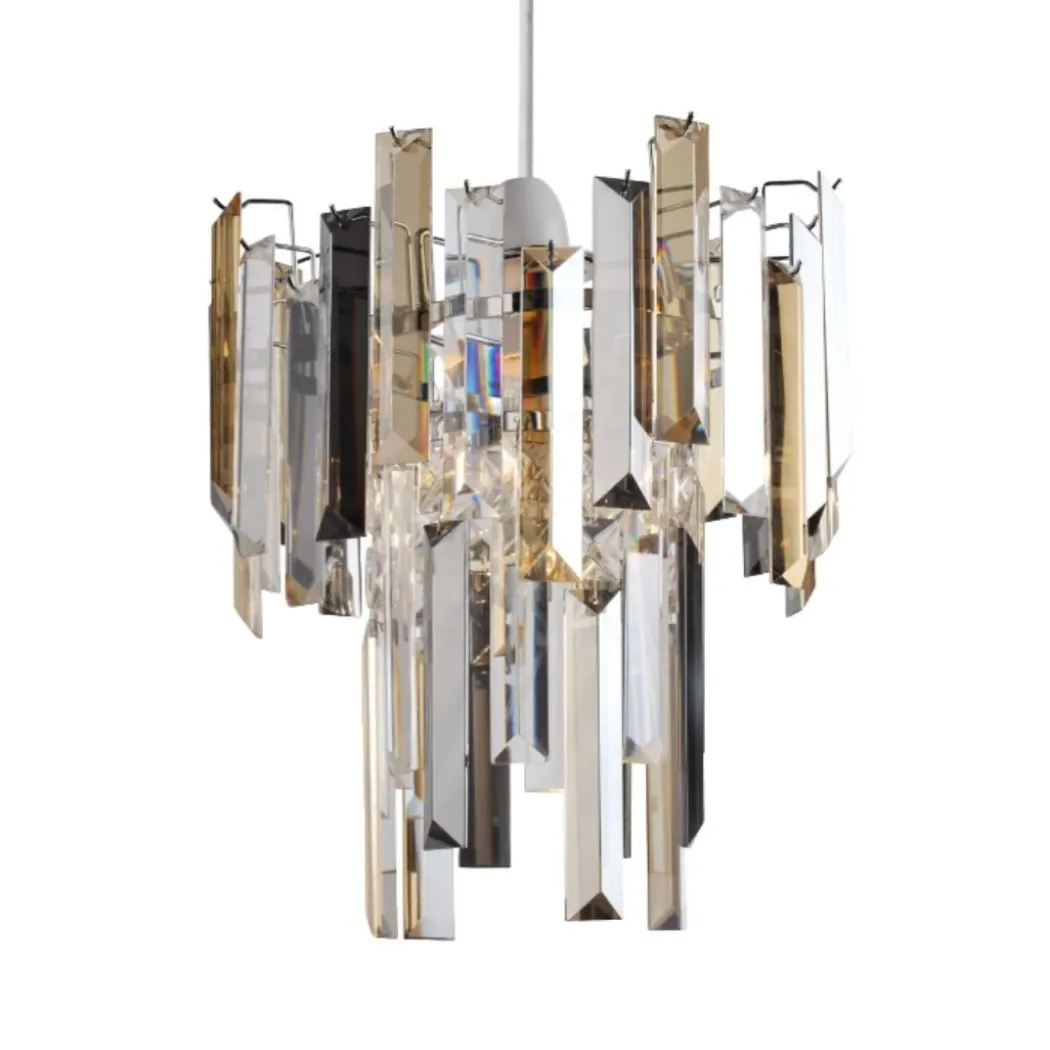 Onega Champagne and Smoked Glass Easy Fit Pendant Shade