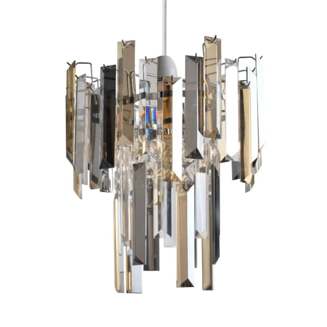 Onega Champagne and Smoked Glass Easy Fit Pendant Shade