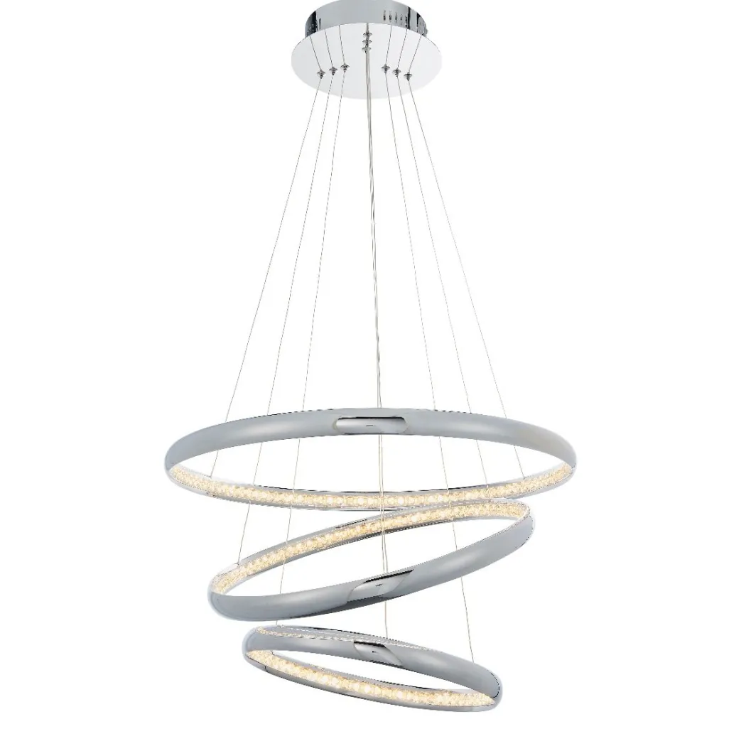 Ozias Small LED Polished Chrome Crystal Ceiling Pendant