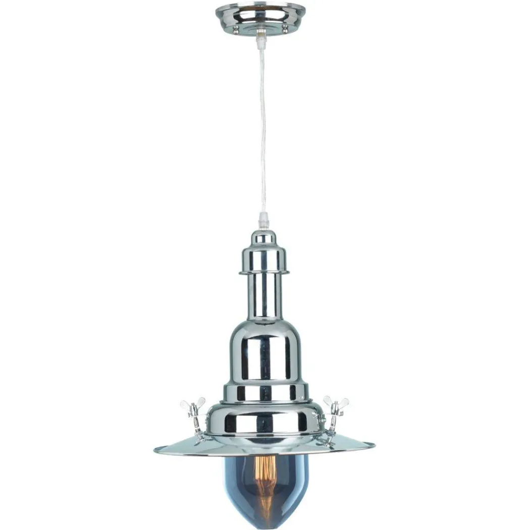 Penge Polished Chrome Fisherman Pendant Ceiling Light