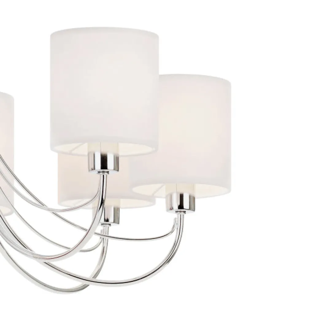 Phantom 7 Light Chrome & White Pendant Chandelier Ceiling Light