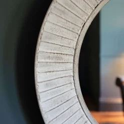 Ramlia Natural Texture Frame Round Mirror