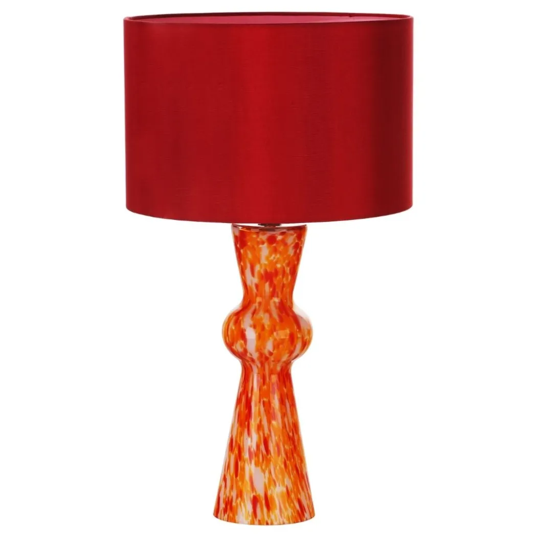 Rheneas Red Confetti Glass Table Lamp