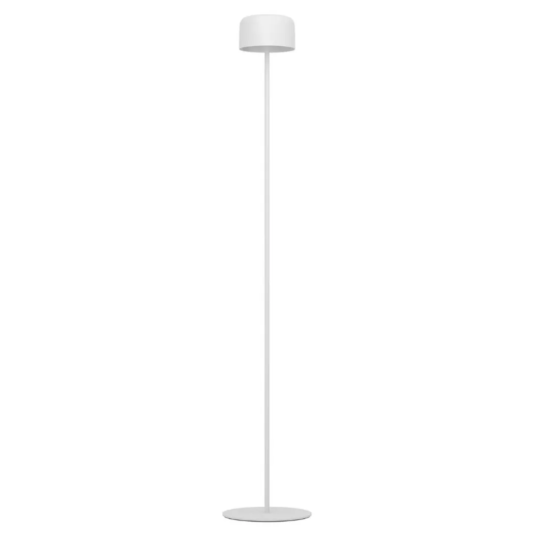 Roccanova White Solar LED Rechargeable Touch Floor Lamp
