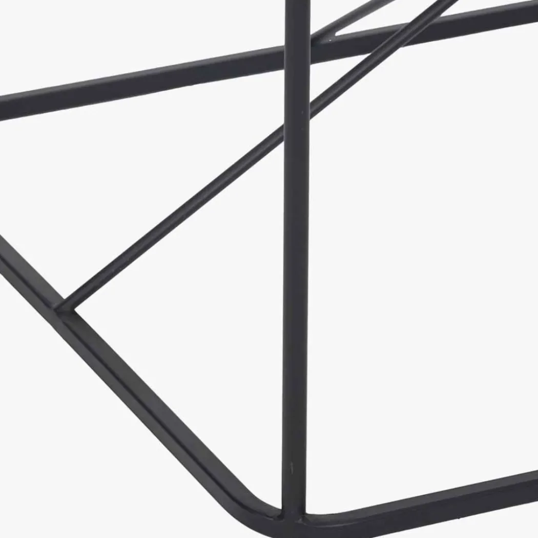 Roxy Glass & Black Metal Coffee Table