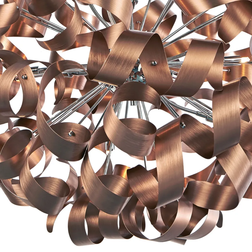 Seren 12 Light Bronze Ribbon Pendant Ceiling Light