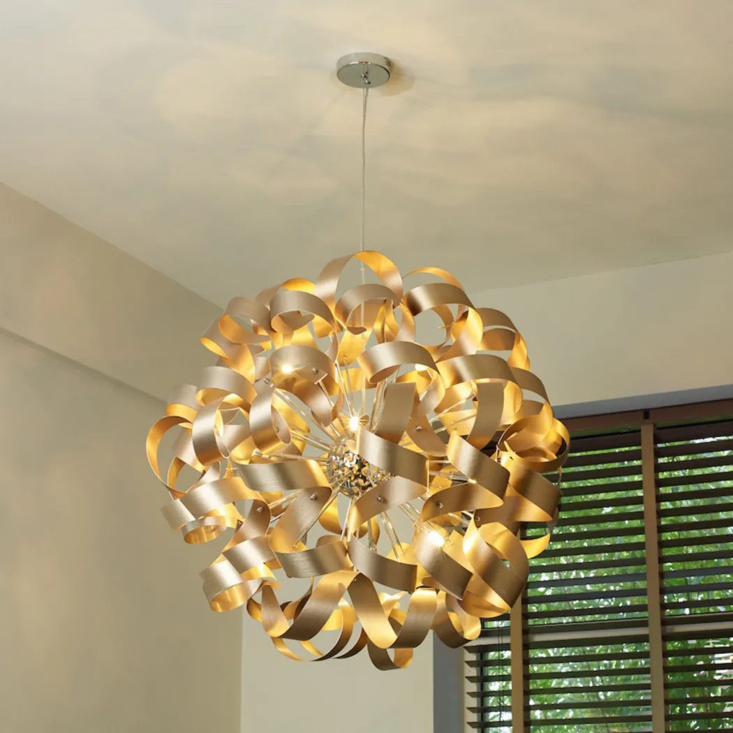 Seren 12 Light Bronze Ribbon Pendant Ceiling Light