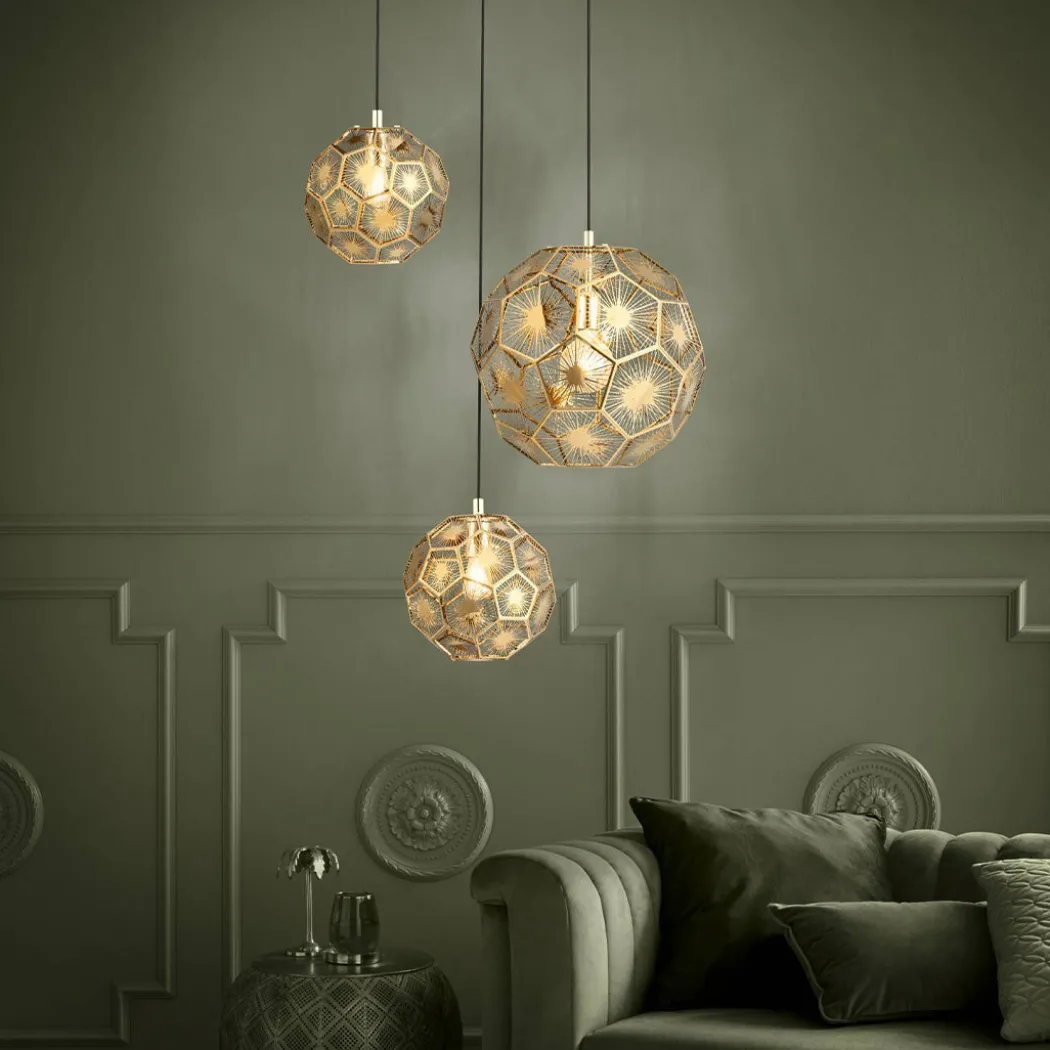 Skoura 3 Light Gold Ceiling Pendant