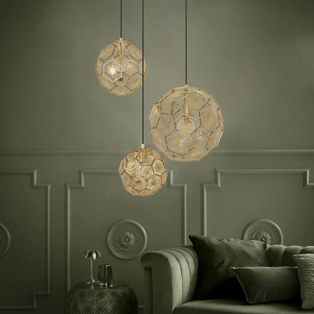 Skoura 3 Light Gold Ceiling Pendant