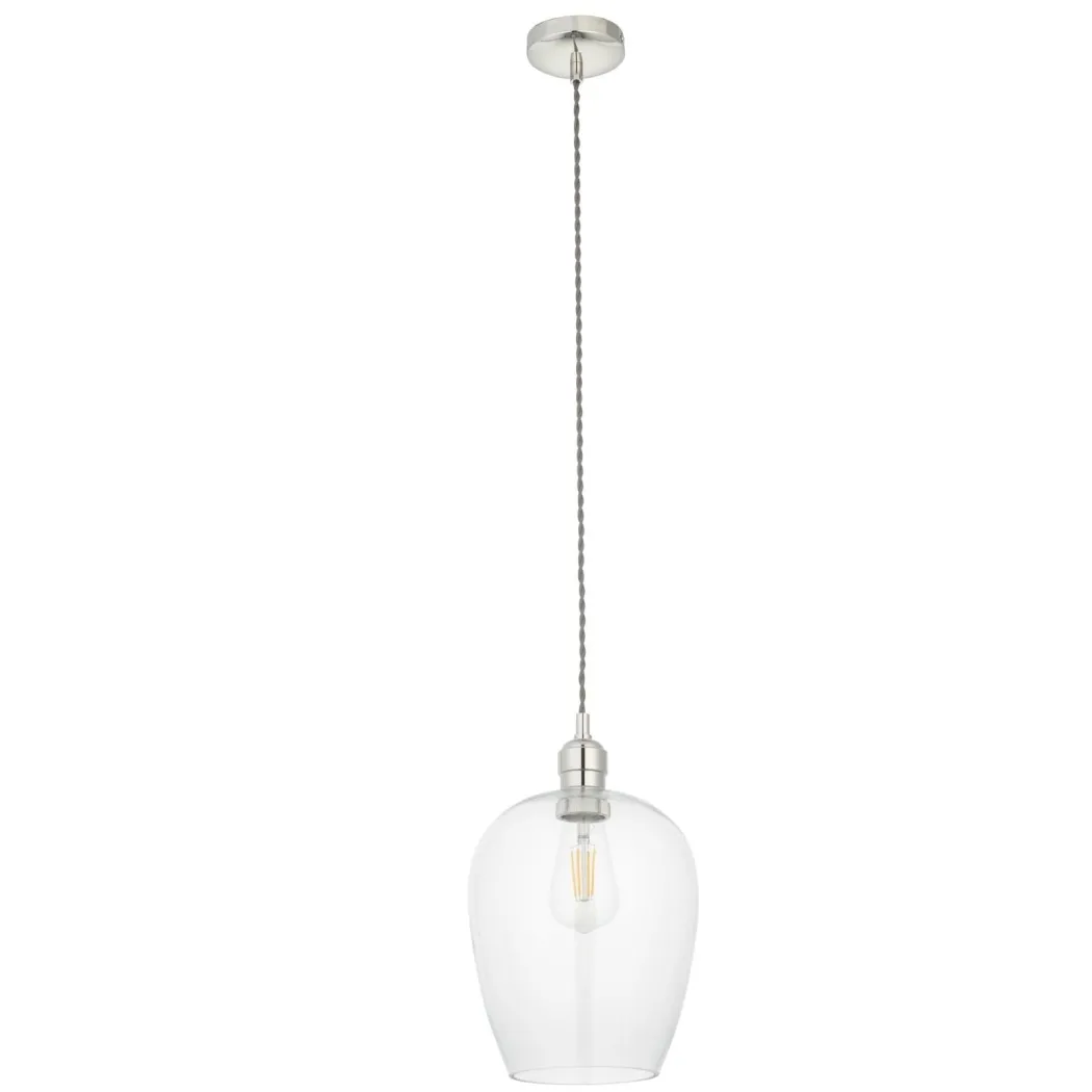 Stourton Nickel & Glass Pendant Ceiling Light