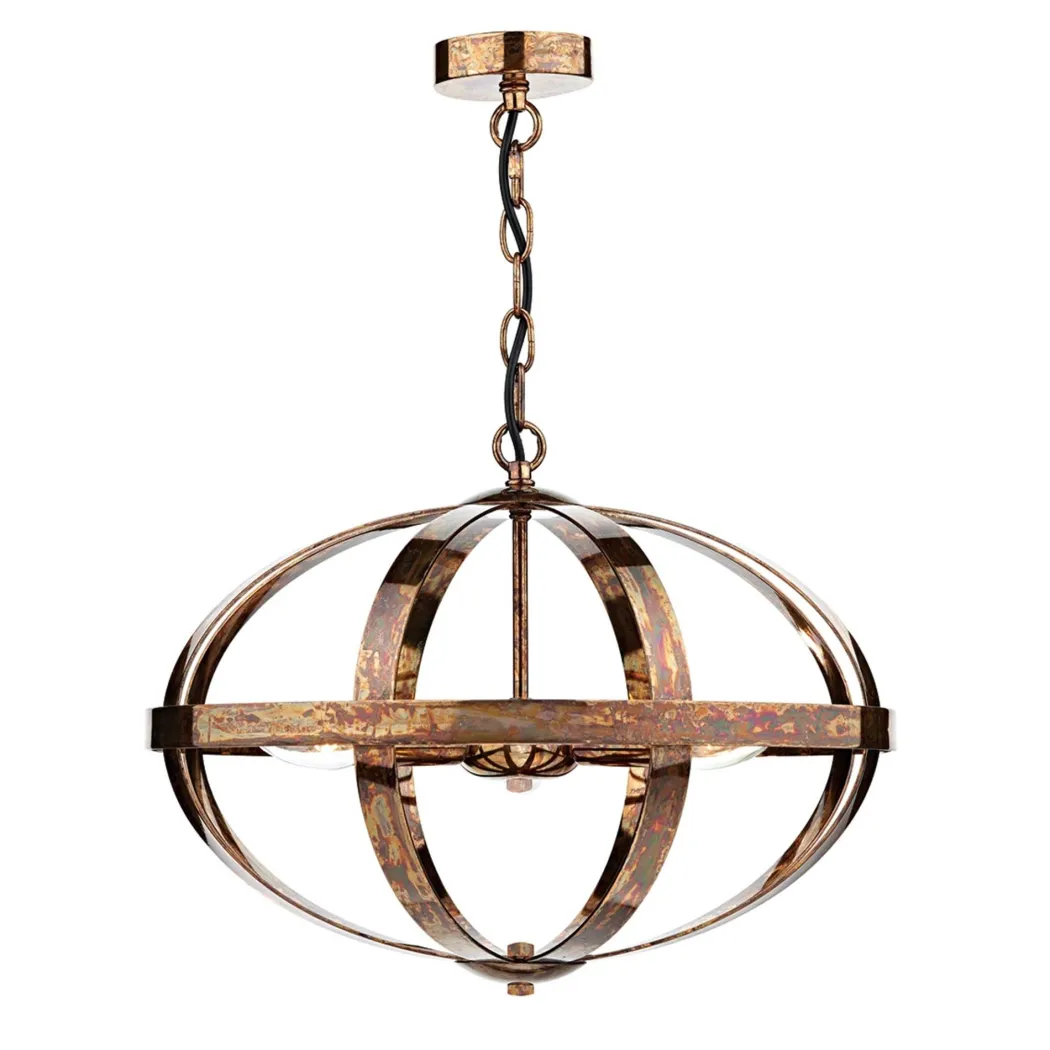 Symbol 3 Light Ceiling Light Copper