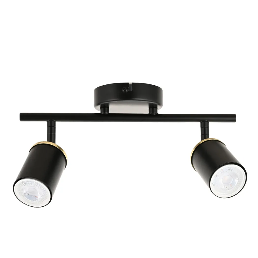 Talbot 2-Light Matte Black Spotlight Bar