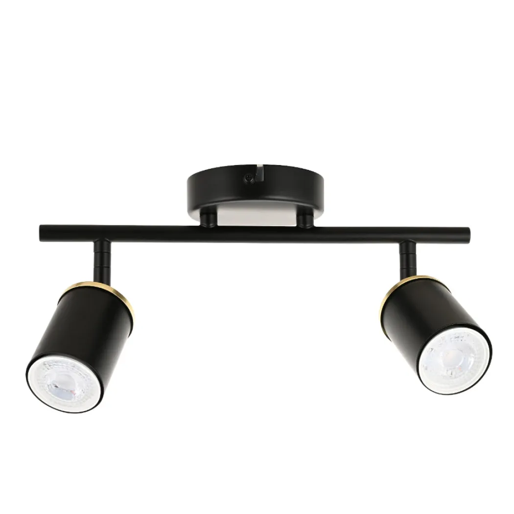 Talbot 2-Light Matte Black Spotlight Bar