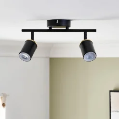 Talbot 2-Light Matte Black Spotlight Bar