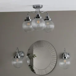 Tamara 3 Light Semi Flush Ceiling Light IP44