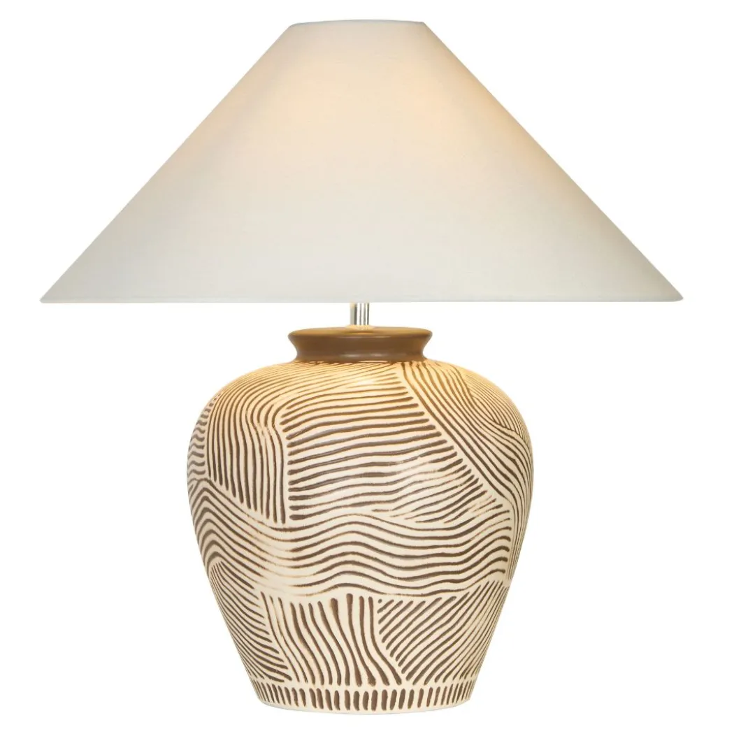 Tangier Cream & Brown Ceramic Table Lamp