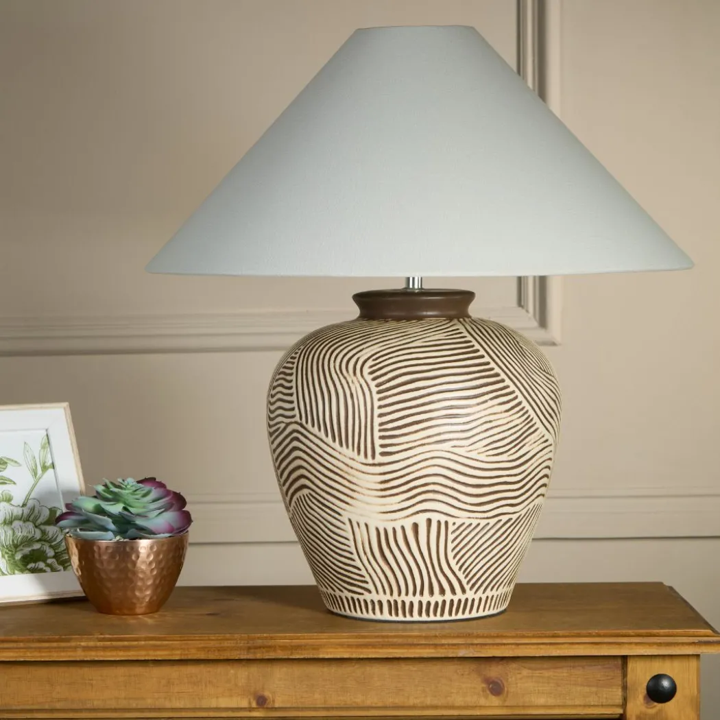 Tangier Cream & Brown Ceramic Table Lamp