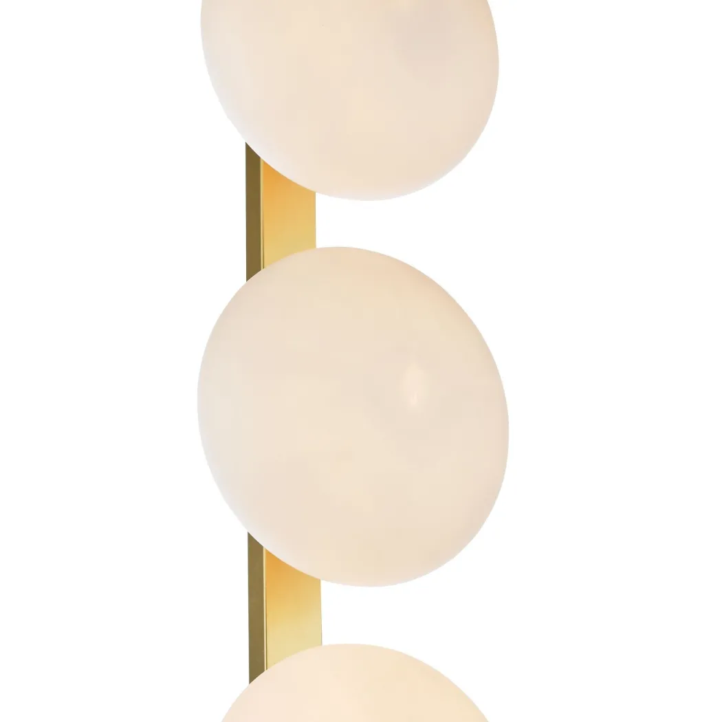 Tauri 3 Light Gold & Opal Glass Floor Lamp