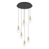 Terque 6 Light Brushed Brass & Black LED Multi Drop Pendant Ceiling Light
