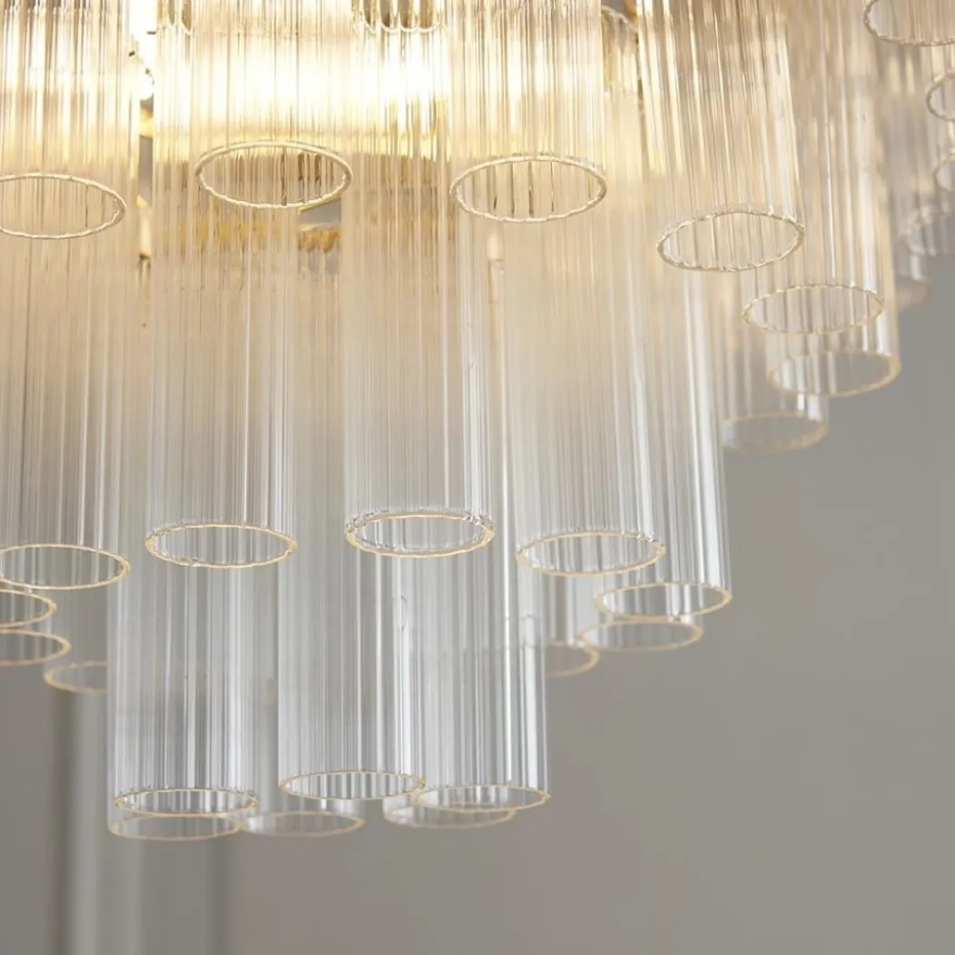 Toulouse 12 Light Brass & Glass Pendant Ceiling Light