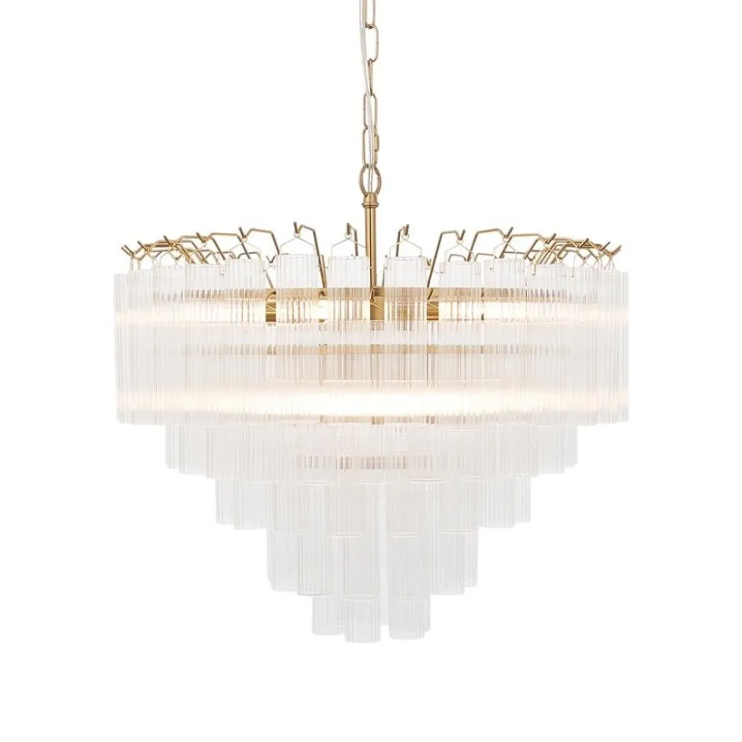 Toulouse 12 Light Brass & Glass Pendant Ceiling Light