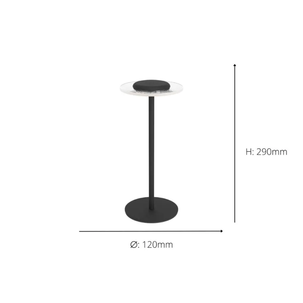Trepella Black LED Touch Table Lamp
