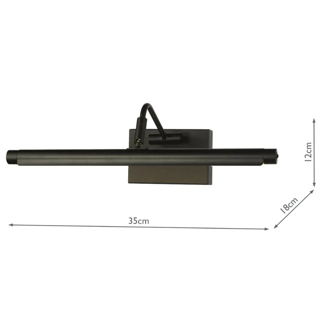 Tyrus Satin Black 35Cm LED Picture Light